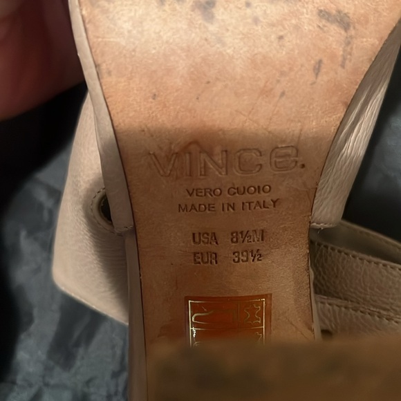 Vince Addie Open Toe Ankle Strap Heel Sandals Taupe Tan - Picture 7 of 8